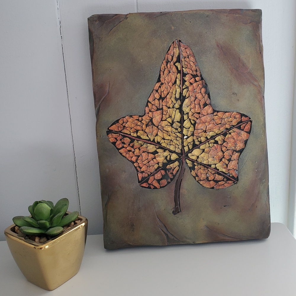Mosaic fall leaf wall hanging, great condition